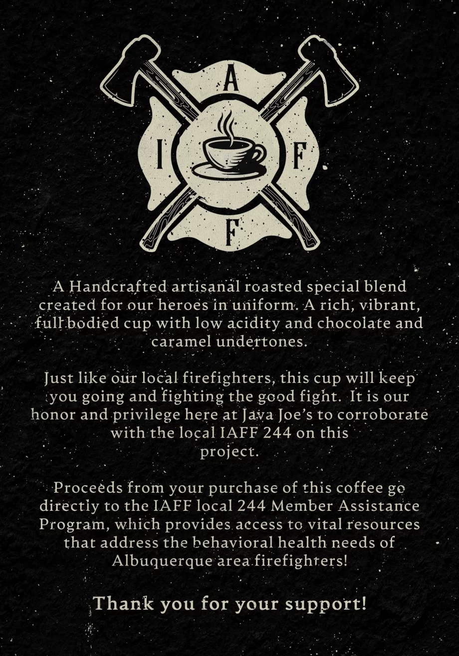 Java Joe's Bombero Roast Label